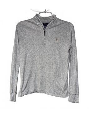 Vintage Polo Ralph Lauren Light Gray Quarter Zip Pullover Sweatshirt